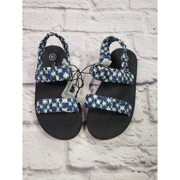 Cat & Jack Toddler Girls Size 10 Mae Sandals Blue Black Sole - Picture 1 of 6